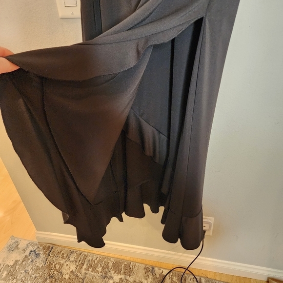 Lane Bryant Stretch Ruffle Trim Black Maxi Dress Size 18/20 2X - Picture 9 of 15